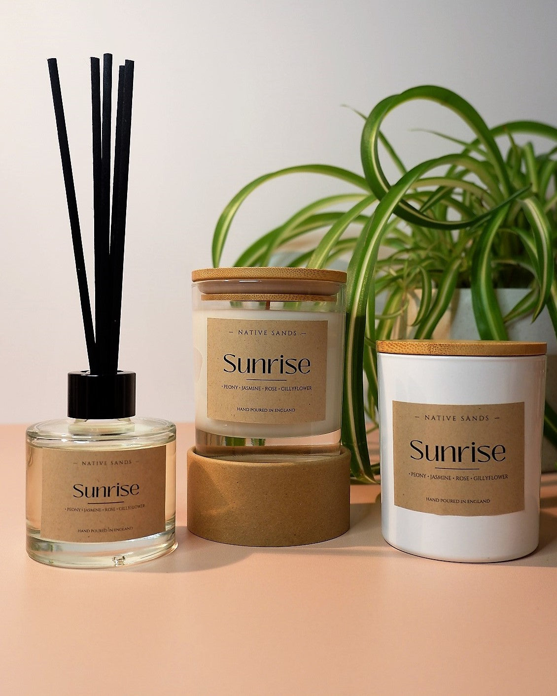 Sunrise candle and diffuser collection