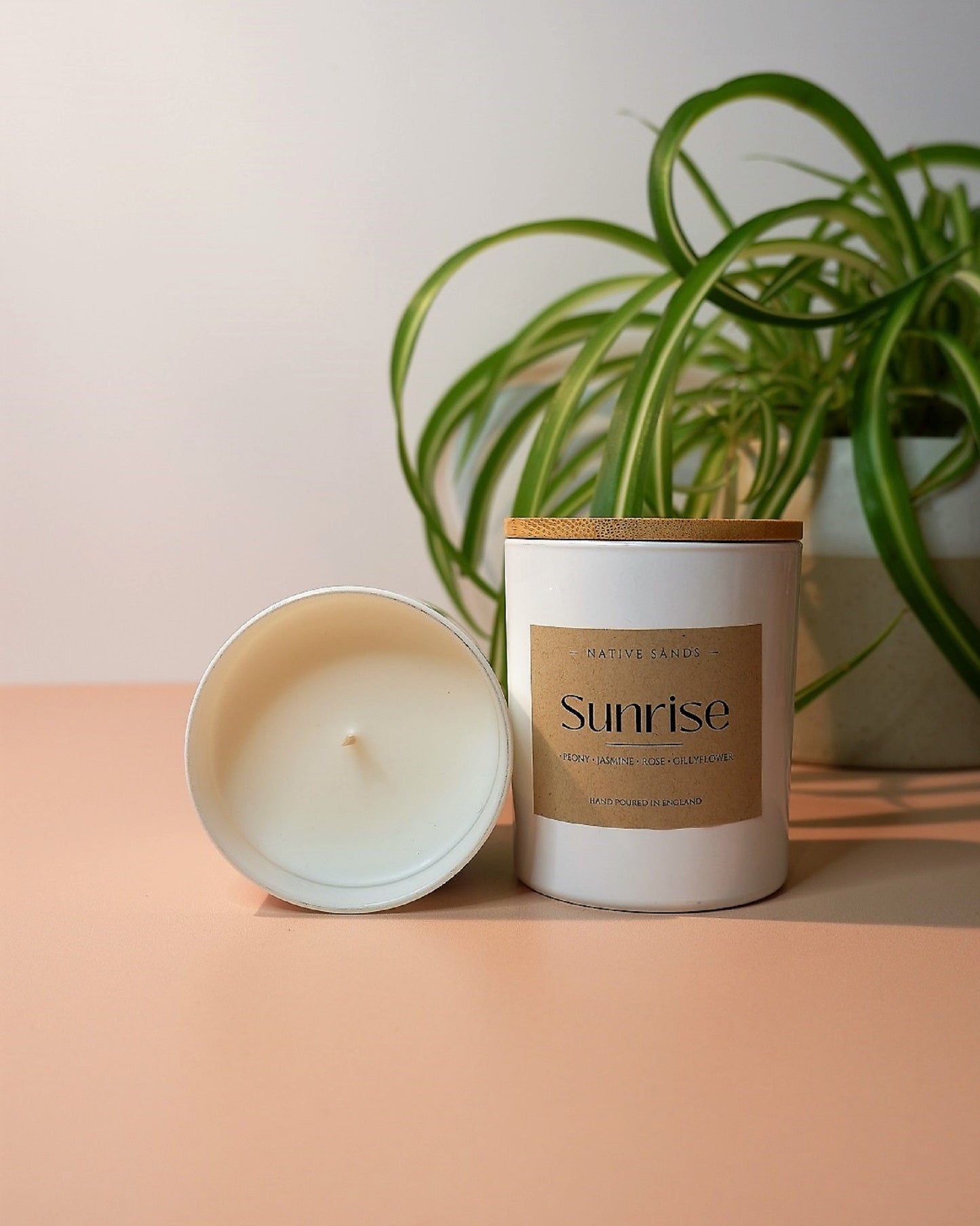 Sunrise candle with view of top